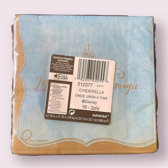 Disney Princess Cinderella Birthday Party Supplies Napkins Paper Plates Set New - Picture 3 of 6